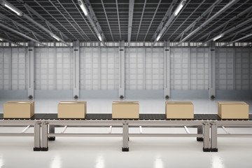 carton boxes on conveyor belts