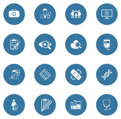 Fototapeta premium Medical and Health Care Icons Set. Flat Design.