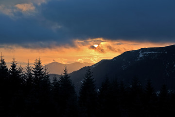  sunset in the mountains