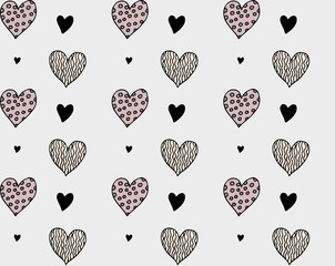 Seamless pattern with hearts.