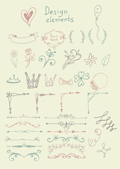 Hand drawn design elements.