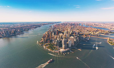 Obraz premium Aerial view of lower Manhattan New York City