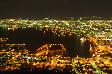 【北海道】函館 100万ドルの夜景 函館港方面