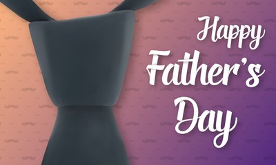 Illustration of Fathers Day Greeting Card. Realistic Tie with Happy Father Day Lettering Background