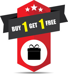 Buy 1 get 1 free red label and sign.