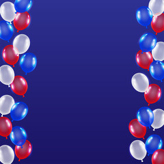 red blue white balloon background usa flag theme