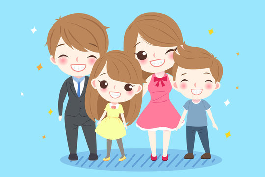 cute cartoon family