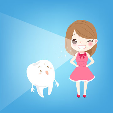 woman with tooth whiten concept