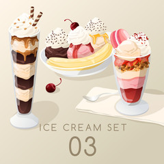 Ice Cream Sundae : Vector Illustration - 158429505