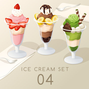 Ice Cream Sundae : Vector Illustration