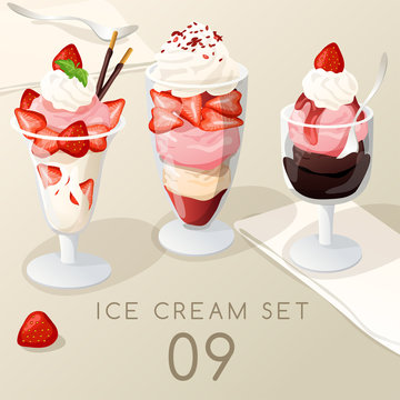 Ice Cream Sundae : Vector Illustration