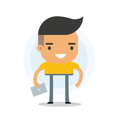 Man character lifestyle situation for website, blog, Cartoon flat-style infographic illustration.