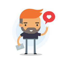 Man character lifestyle situation for website, blog, Cartoon flat-style infographic illustration.