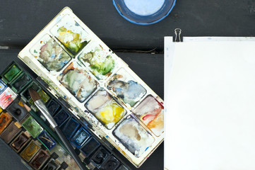 Set of water color paints