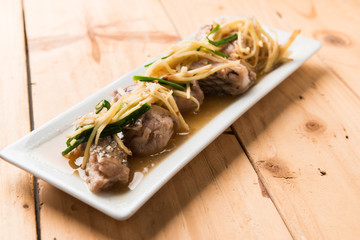 Stir fried fish with ginger