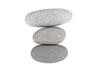 Stones pyramid isolated on a white background, SPA stones