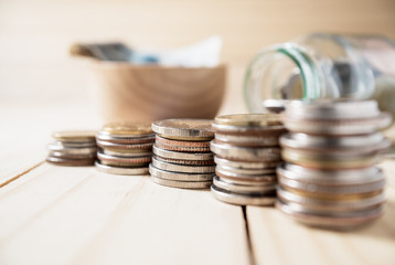 Saving money and account banking finance concept