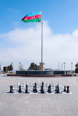 March 10, 2017, Azneft square, Baku, Azerbaijan. A large chessboard in seaside Park