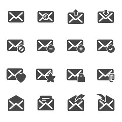 Vector black email icons set