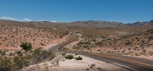 Curved Road through the Desert. Nevada, Valley Of Fire