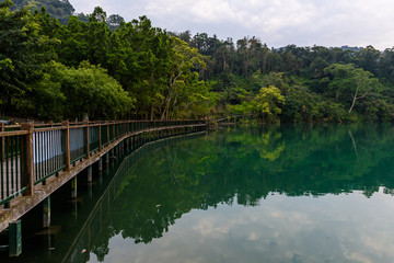 Fototapeta na wymiar A view of the famous Sun Moon Lake in Taiwan