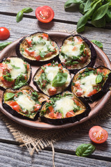 Mini pizza with eggplant