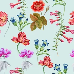 Foto op Plexiglas Background of flowers. Seamless pattern.  © luchioly