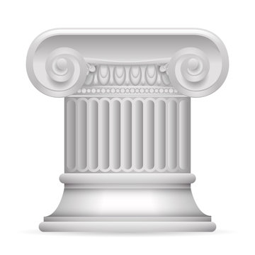 Greek Roman Antique Classic Column Stand 3d Realistic Isolated Design Vector illustration
