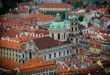 Fototapeta na wymiar St. Nicholas Church, Old Town Square in the Czech Republic, Prague
