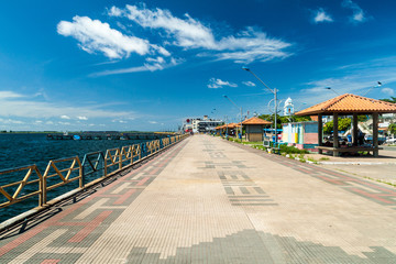 SANTAREM, BRAZIL - JULY 29, 2015: Riverside promenade in Santarem, Brazil