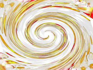 красивый яркий абстрактный фон со спиралью в белых и желтых тонах      