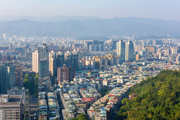 Fototapeta premium Aerial view of the building in Taipei city, Taiwan