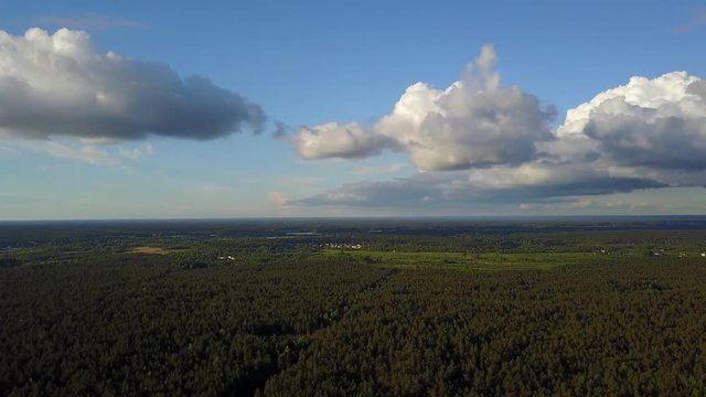 Aerial view of countryside, drone top view 4K UHD video