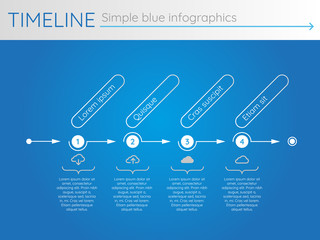 Simple blue timeline 25, infographics vector
