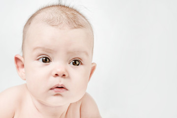 Cute baby on a white background