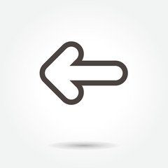 Arrow line icon on white background