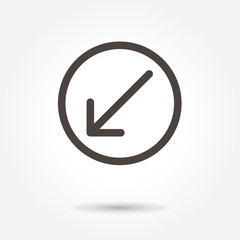 Arrow line icon on white background
