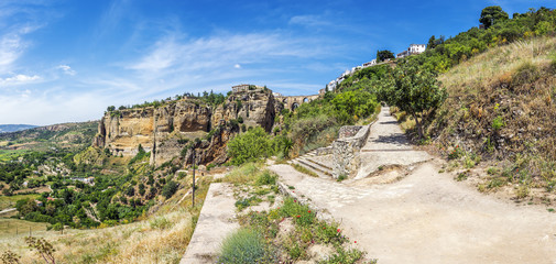 Fototapeta na wymiar View of valley below the city of Ronda