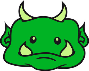 kopf gesicht süß niedlich oger ork troll komisch lustig monster klein frech böse horror comic cartoon