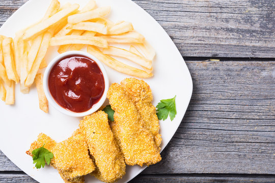 Chicken Strips And French Fries