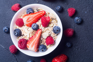 Healthy breakfast in bowl
