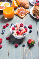 Breakfast with pancakes