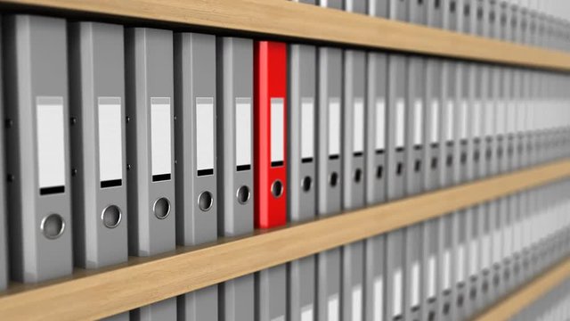 3d animation of binder folder search in row