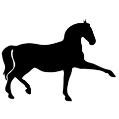 Fototapeta na wymiar black horse silhouette. Vector animal illustration 