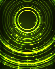 Neon circles abstract background