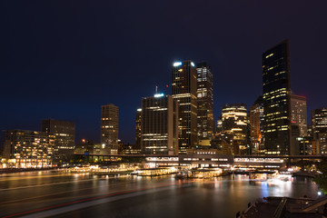 Sydney CBD cityscape at night