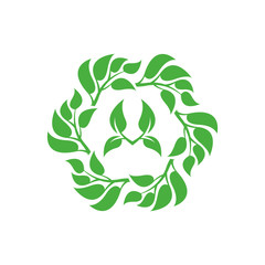 Eco lifestyle concepts illustration. Abstract deciduous frame. A frame from branches with leaves. Decorative deciduous element.