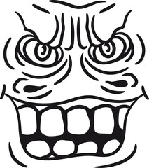kopf gesicht monster klein frech böse horror comic cartoon