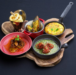 Display of Spanish traditional food