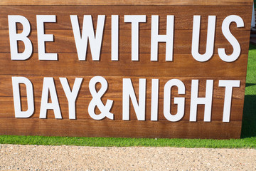 be with us day & night, slogan text, cyprus, protaras, 15 september 2016